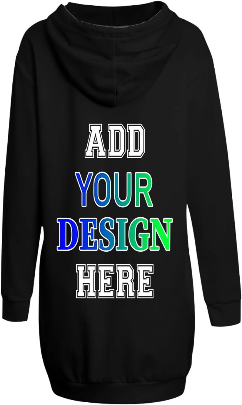 Custom Hoodie Dress for Women Design Text Photo Personalized Gifts Customize Hoodies - Image 3