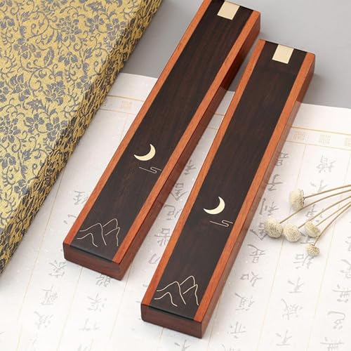 JBJSHHY 原木実木文鎮黒檀文鎮圧紙押縁神器高級文房四宝写毛筆字筆架書道専用2册書道文具書道練習ギフトボックス贈り物本鎮創意初心者用品本鎮枠尺用品実木振り子逸品 (C22)