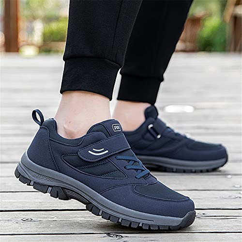 Image of LEADER SHOW Men's Comfortable Walking Shoes Non-Slip Safety Casual Sneakers for Elderly Strap Closure