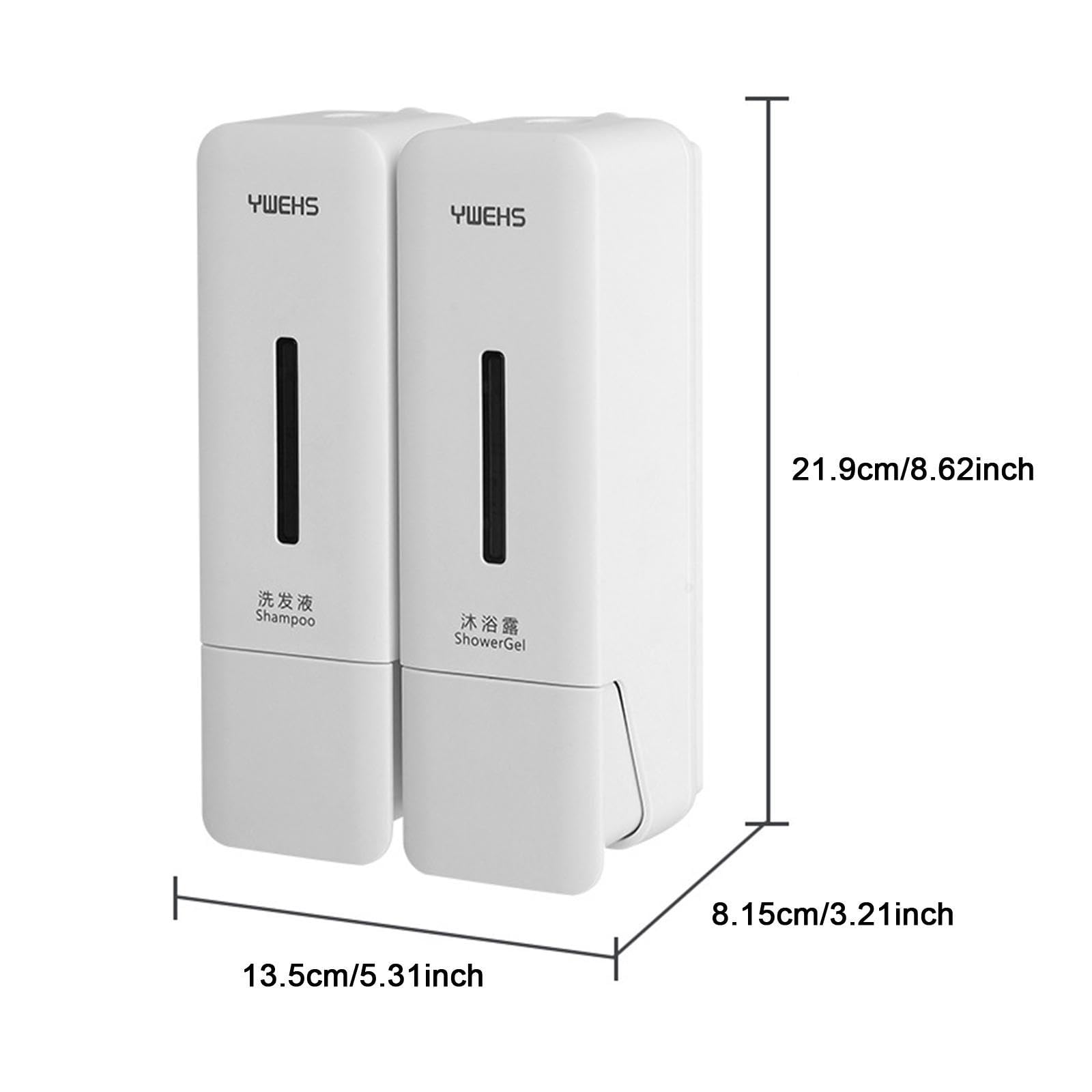 Sharplace Dispenser di Sapone a Muro Dispenser di Lozione Pulsante Dispenser Manuale di Sapone Liquido per Mani da 250 Ml per Cucine di Hotel, Bianco, Doppia Griglia