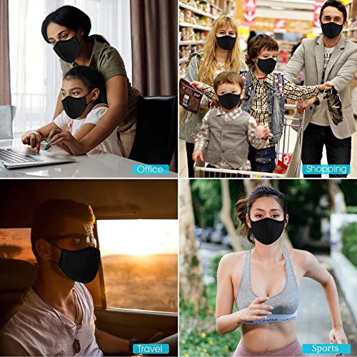 Comfso Extra Large Face Cover,3-Ply Black Face Protection For Men Adults With Big/Beard Face,Breathable Cloth Mouth Cover Adjustable (Black) #TOP7