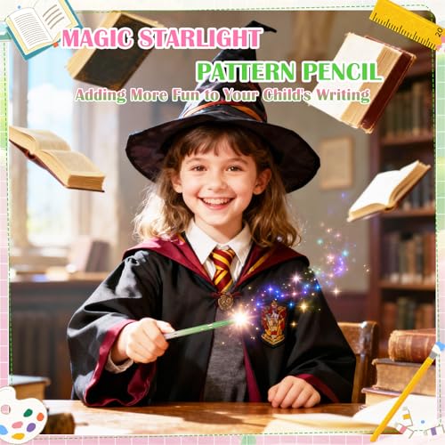 100 lápices con goma, núcleo HB, 19 cm, set wizard miniatura 2