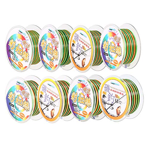 DECDEAL Linhas de pesca coloridas 1M 1 Linhas de pesca de cor 100m Linha de pesca trançada