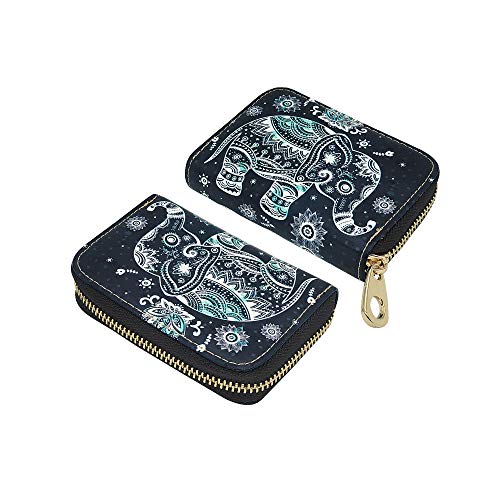 Moyyo Rfid Credit Card Holder Case Leather Printed Zipper Card Case Wallet For Women Girls #TOP2