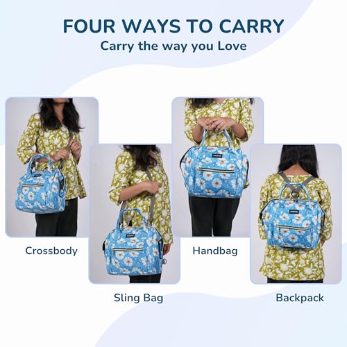 Image of MAMMA Diaper Bag for mothers for travel | Small Baby Bag for mother Travel, 3 ways carry | Mini Diaper Bags for Mom for Travel, Waterproof Baby Diaper Bag for mother carry with 9 months warranty