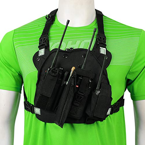 Airiton Two Way Radio Case Shoulder Holster Chest Harness Holder for Baofeng UV-5R UV-82 UV-9R Plus UV-S9 BF-F8HP TYT Walkie Talkie Rescue Essentials
