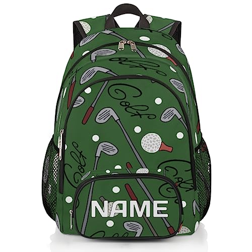 Golf Sport Custom School Backpack for Boys Girls Women Men Sport Golf Ball Personalized Bookbag for Gym Travel School Bag Casual Daypack Customized Laptop Backpack