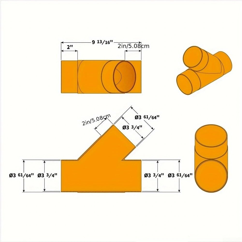 Conector Y de 4 Pulgadas para Recolección de para polvo Conector