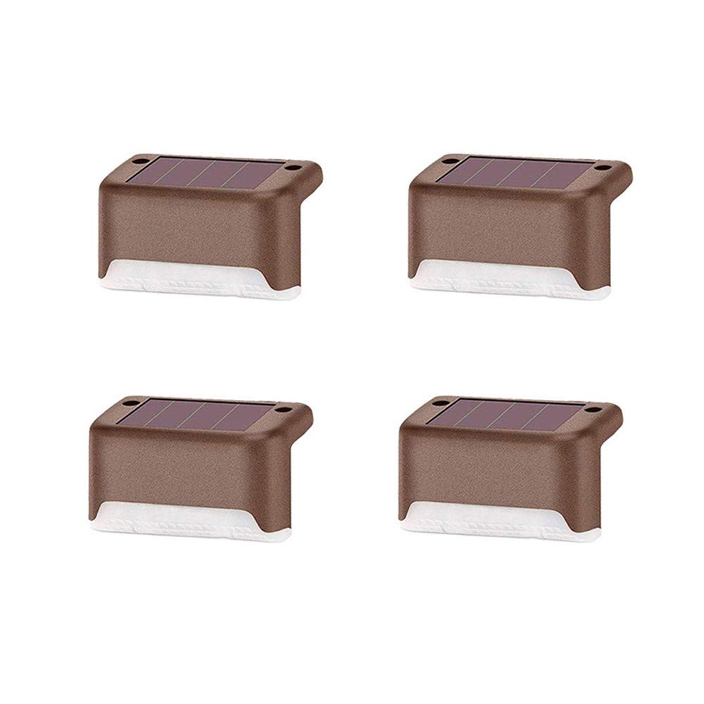 GolWof Infinizy 4 Pack Deck Lights Outdoor, 6 Pack Led Solar Step Light Waterproof for Outdoor Deck, Stairs, Fence, Yard, Patio, Path and Driveway (Warm White)