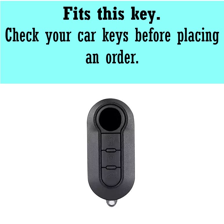 StyleC Remote Flip Key Cover compatible with FIAT 500 Panda Punto Bravo Stilo & Lancia, Red - Image 2