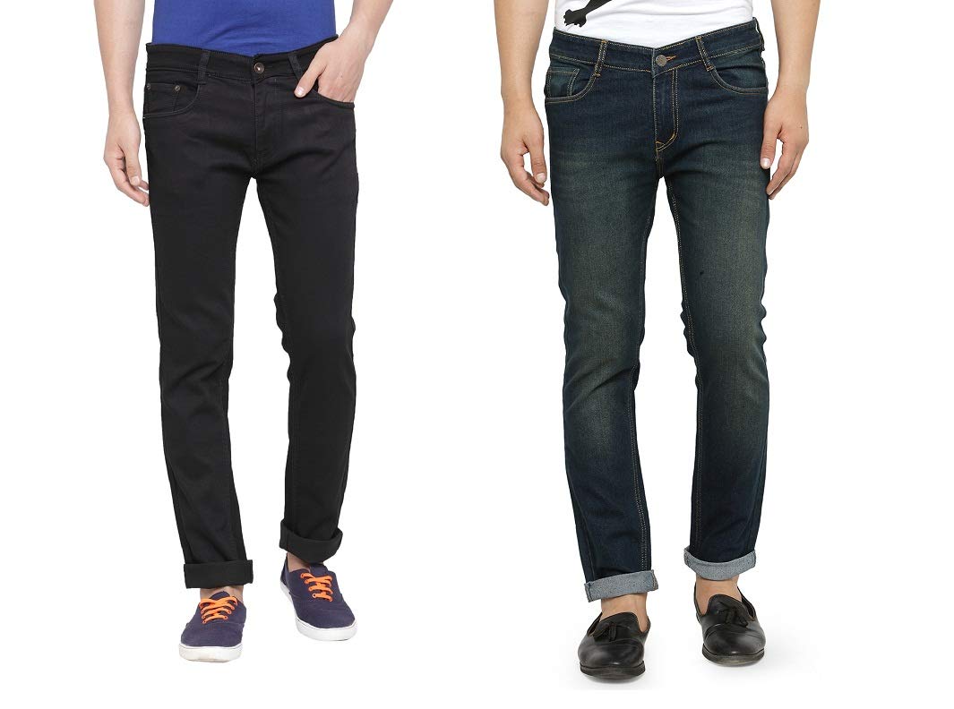 ben martin Men's Regular Fit Mid Rise Cotton Denim Stretchable Jeans - Combo Pack of 2 | Stylish, Comfortable, and Fashionable | Ankle Length | Straight Fit | Casual and Flexible-picture-14