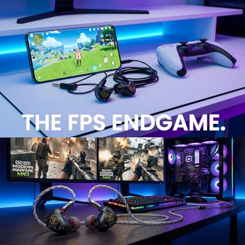 Image of 14-Driver Professional in-Ear Monitors - Hi-Res Audiophile & Competitive Gaming Earphones - 4 Knowles BAs + 3 Dynamic Drivers - Precision Imaging, Vocal Clarity, Detachable Cable, Black (4.4 mm /mmcx)