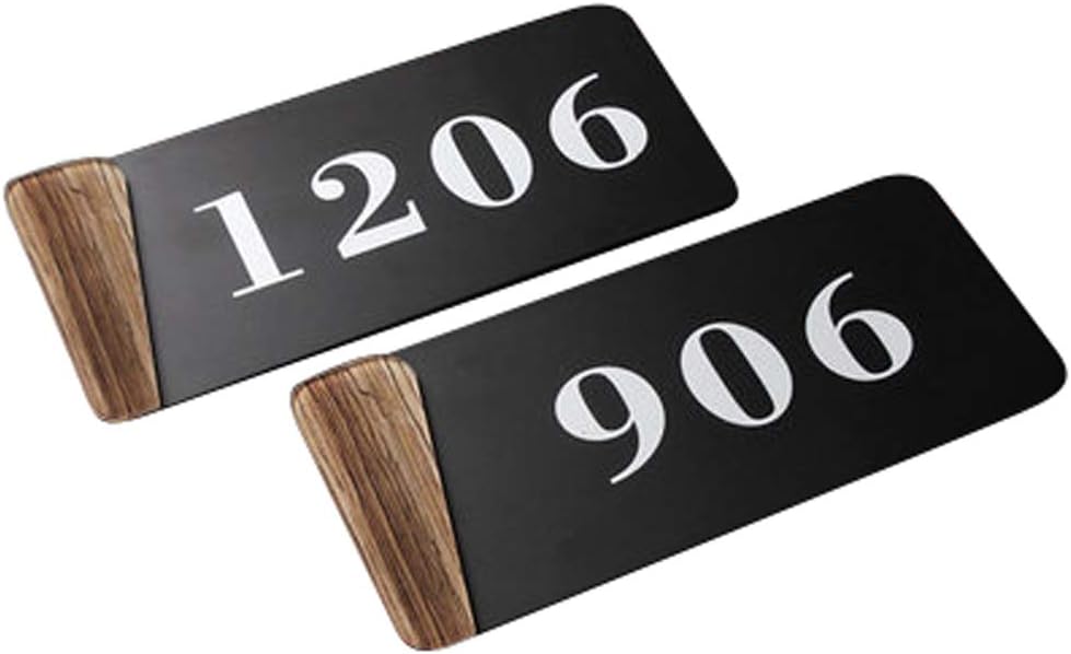 Customized 3D House Number Personalized Matte Home Address Plaque Vintage Black Office Room Plate Wooden Self-Adhesive Dormitory Hotel Apartment Door Number Outdoors Decor Sign