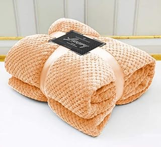 LJ Popcorn Waffle Style Luxurious Throws Super Soft Warm Cosy Sofa and Bed Fleece Blankets (Aqua, Double -150x200cms)
