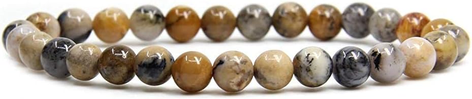 Angelstones Handmade Natural Healing Gemstone 6mm Round Beads Stretch Crystal Bracelet 7 Inch Unisex