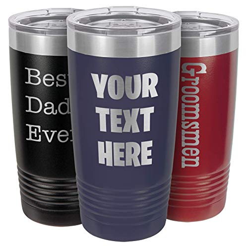 Personalized Tumblers  20 oz Coffee Mug with Lid  Custom Cup for Men  Boyfriend Gift  Gift for Him  Groomsmen Gift Idea  Bridal Party Gift Navy 20oz Tumbler