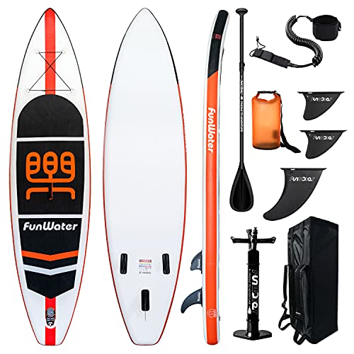 Photo 1 of FunWater Stand Up Paddle Board 11'x33''x6'' Ultra-Light (20.4lbs) Inflatable Paddleboard with ISUP Accessories