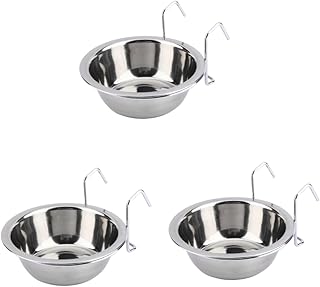 Balacoo 3pcs Puppy Dog Bowls Puppy Water Bowl Puppy Feeder Coop Cup Parrot Feeding Dish Bird Cup Pet Food Water Bowl Stainless Steel pet cage