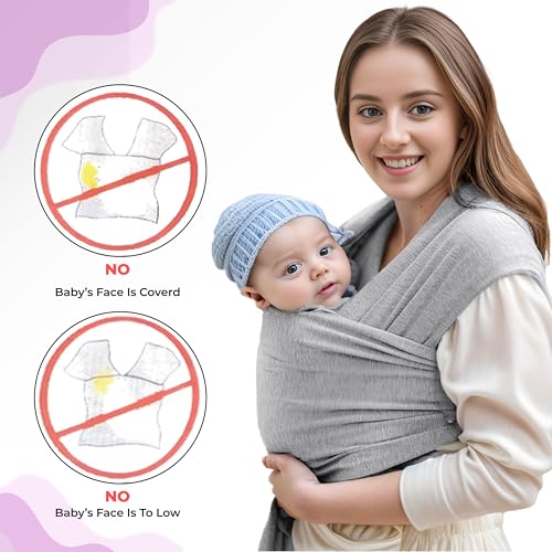 Image of Bembika Baby Essential Hands Free Baby Carrier Wrap Breathable Lightweight Baby Wrap Carrier Cloth Suitable for Newborn, Infants - (Off White)