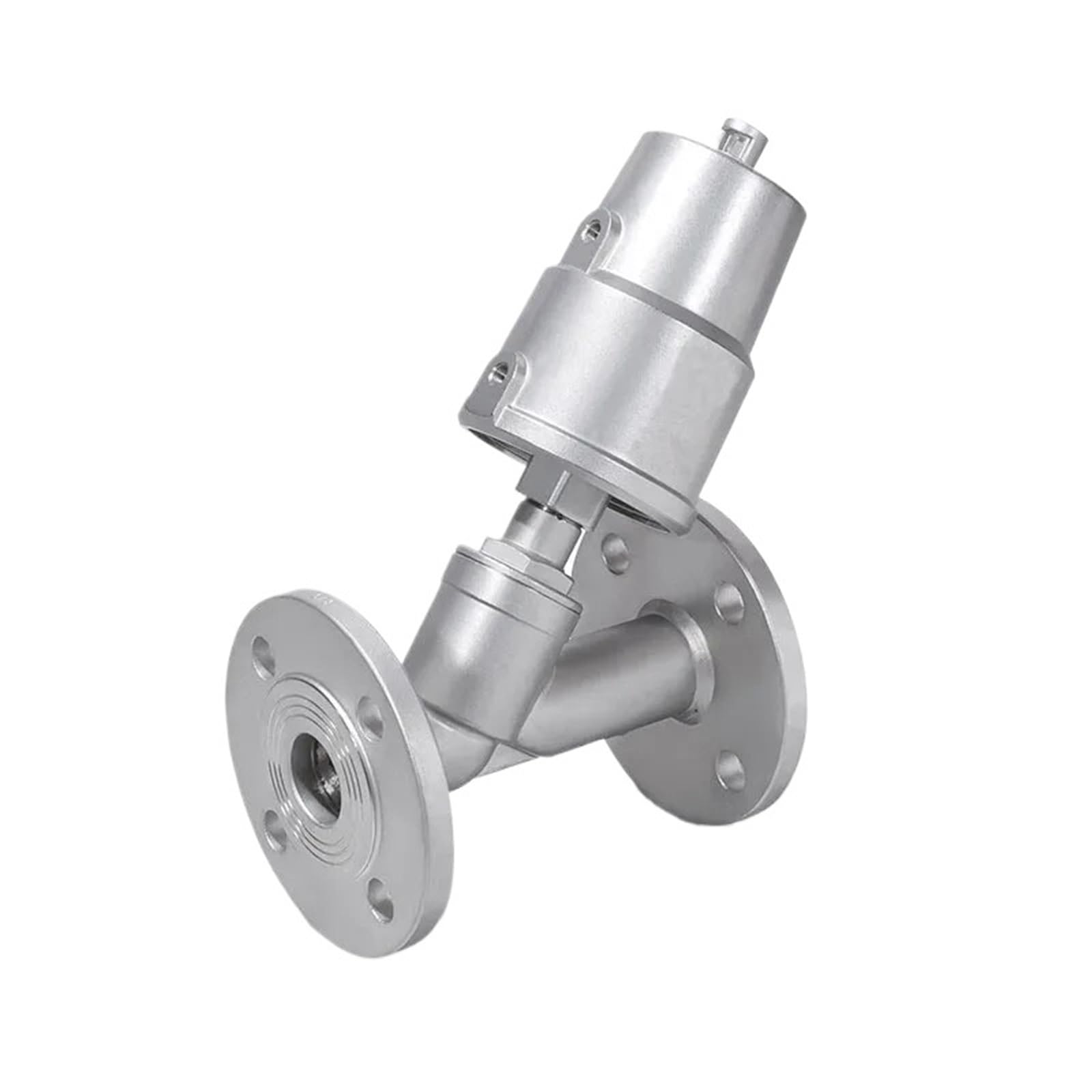 Vanne pneumatique à siège incliné DN32 en inox NF pour contrôle de fluide