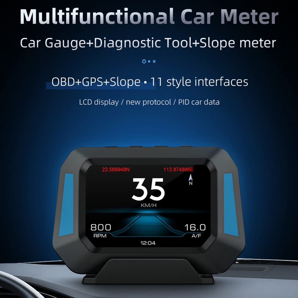 Quatavo Head Up Obd2 & Hud Display, Auto Fili, Hud Modello Y Display Retrofit Per Auto Obd2, P21 Hud Auto Tester Gps Strumento Diagnostico Cruscotto Auto Obd Lcd Monitor