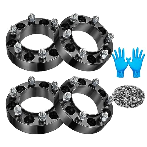 Image of BDFHYK 6X5.5 Wheel Spacers 1.5 inch 6x139.7mm Hub Centric Wheel Spacer Set with M12x1.5 Studs 106mm Center Bore Compatible with Lexus GX470 GX460 4Runner FJ Cruiser Sequoia Tacoma Tundra, Set of 4