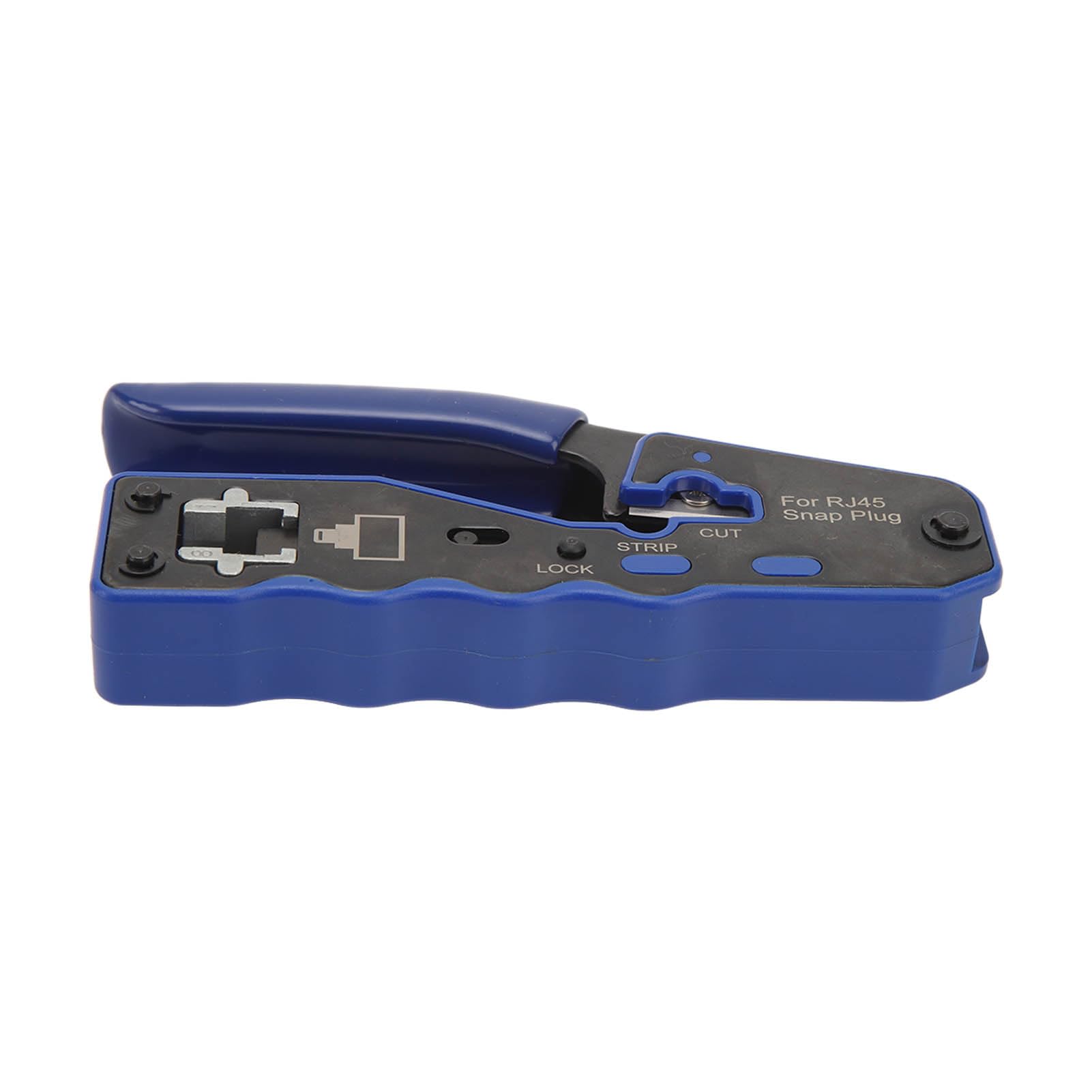 Crimpatrice passante RJ45 Crimpatrice passante con testa in cristallo RJ45 Cat6 e copertura protettiva Tester per cavi Spellafili per test dei cavi di rete