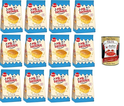 Mr. Brownie | Weiße Schokoladen-Brownies – Weißer Schokoladen-Snack | Snacks einzeln verpackt 12x200gr+ Italian Gourmet Polpa 400 g