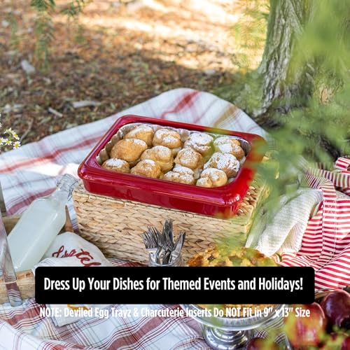Fancy Panz - Red 9x13x2 Aluminum Foil Pan Carrier with Lid - BPA Free, Made in the USA Elevated Food Serving Tray - Portable Casserole Carrier with Lid - Hosting Essentials by Fancy Panz - Image 8