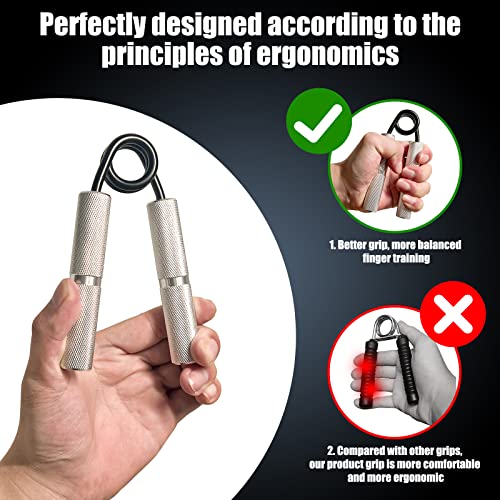 Oblitor Grip Strength Trainer 4 Pack, 50Lb-200Lb Metal Hand Grip Strengthener, Non-Slip Forearm Grip Strengthener, Suitable For Hand Rehabilitation, Finger Strength Training, Muscle Building, Home Gym #TOP2