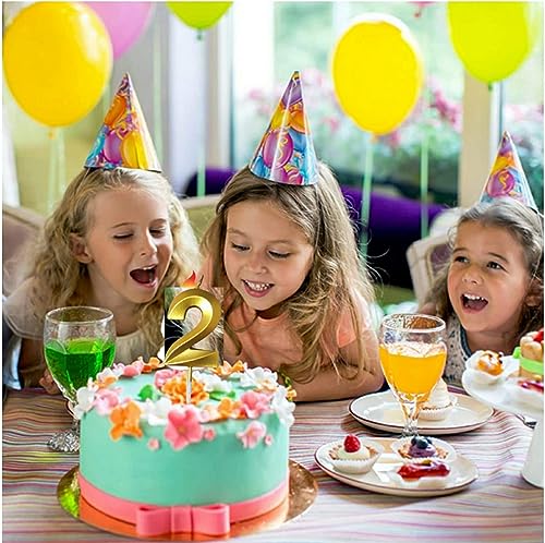Image of Number 25 Cake Decoration Candles 3 inch for Birthday, Anniversary Celebration, Theme Party Decoration Gold (Number 25 or 52)