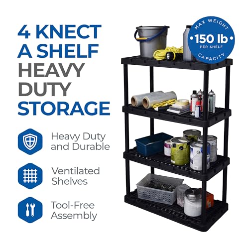 Gracious Living Knect-A-Shelf 4 Shelf Heavy Duty Rack, Black, 2 Pack - image 3