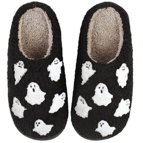 DATAROPE Halloween Spooky Slippers for Womens Mens Soft Warm Fuzzy...
