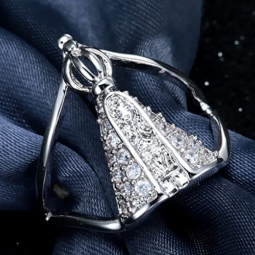 Copper Wedding Rings for Women, Promise Rings for Women Gothic Size 6-10 Silver Crown Cubic Zirconia3