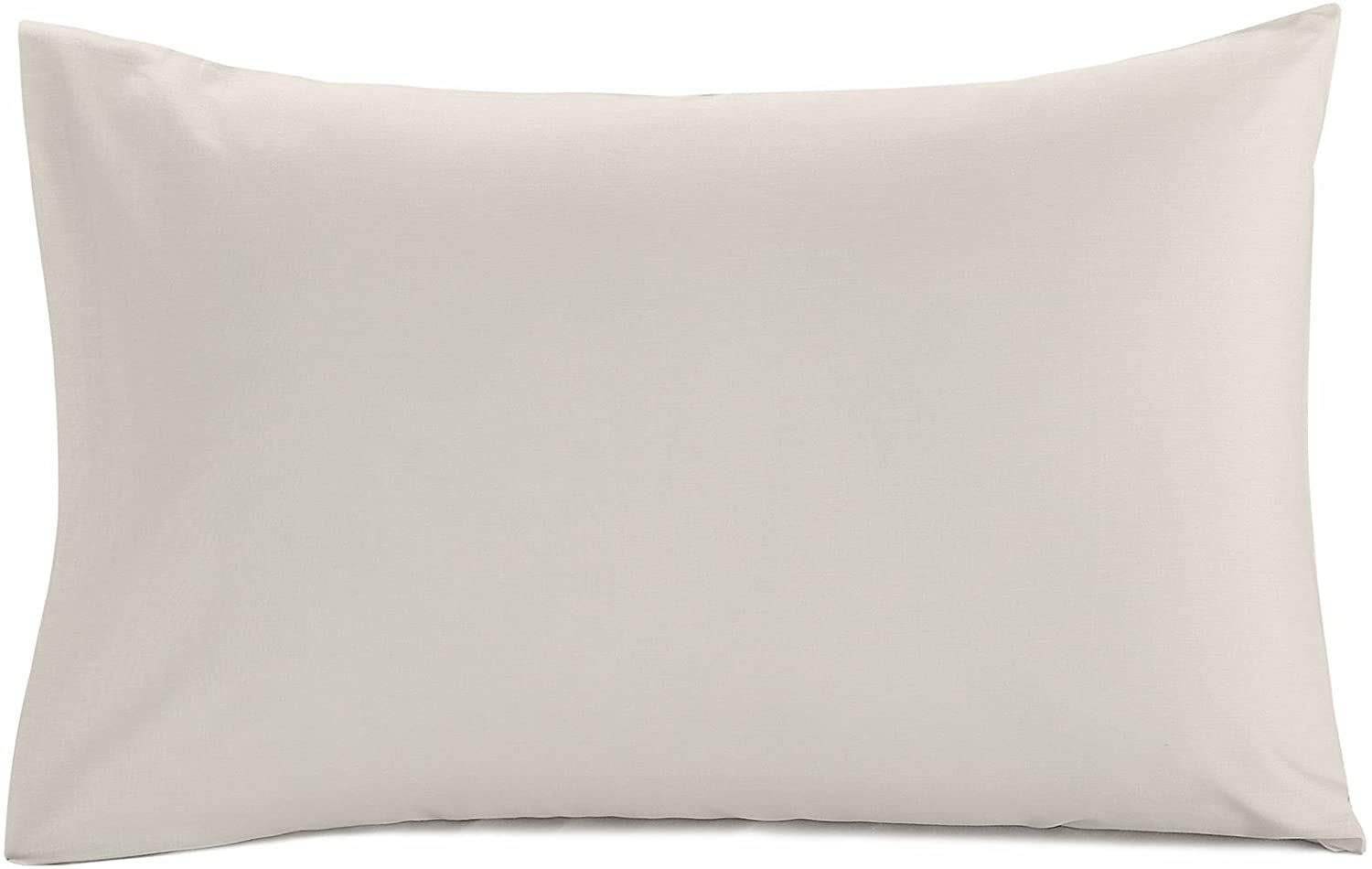 Sleepdown Unisex Green Polycotton Fitted Sheet Or Pillowcases: Deluxe Pillowcase /Natural