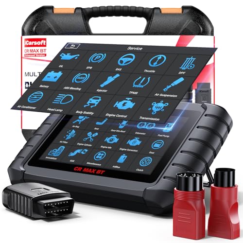 iCarsoft CR Max BT (Enhanced) Wireless Bidirectional Diagnostic Tool, ECU Adaptation/Teach-in, 49+ Reset All System Touchscreen Battery Registration ECU Coding OBD2 Scanner with 38Pin + 20Pin Adapter