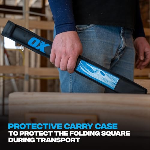 OX Tools Pro 600mm Aluminium Folding Square, Carpenters Measuring Framing Square wih a Carry Case 9 OX Tools Pro 600mm Aluminium Folding Square, Carpenters Measuring Framing Square wih a Carry Case - Image 9