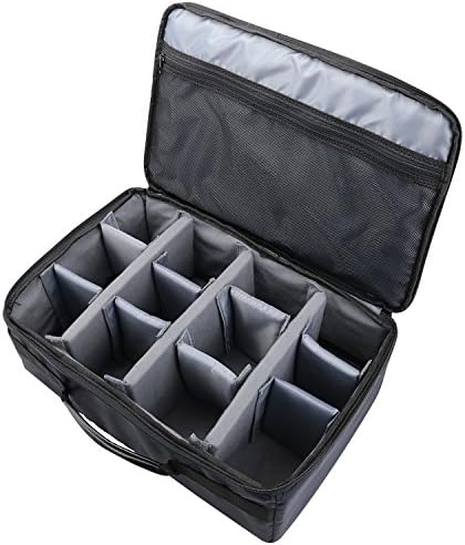 HMF 18442-02 Kameratasche, Kamerakoffer individuelle Trennwände, Spiegelreflex, 44 x 28 x 18 cm, schwarz