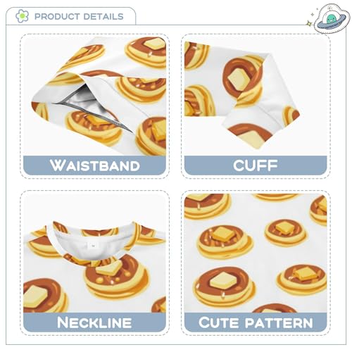 JUNZAN Pancakes Butter Maple Syrup White Kids Boys Hoodie Sweatshirt Fleece Fall Tops Shirts Camping 4T3