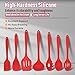 Silicone Cooking Utensils Set, E-far 7-Piece Red Heat Resistant Kitchen Utensils Set, Kitchen Nonstick Tools Spatula Ladle Spoon Pasta Server for Non-stick Cookware, Non-Toxic & Dishwasher safe