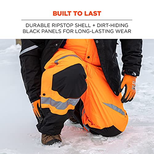 Image of Ergodyne GloWear 8928 Insulated Thermal Bib Overalls, High Visibility, Weather-Resistant