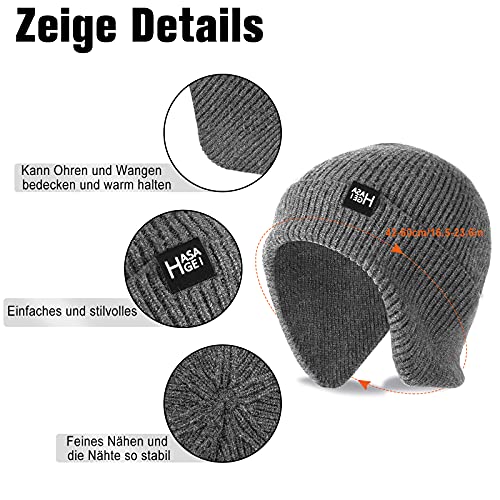 HASAGEI Wintermütze Atmungsaktiv Strickmütze Winter Thermo Mütze Weich Sportmütze Skimütze für Herren und Damen Outdoor