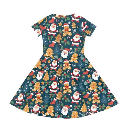 Image of Short Sleeve Dress for Girls with Pockets Cute Toddler Girl Clothes Summer 2-12