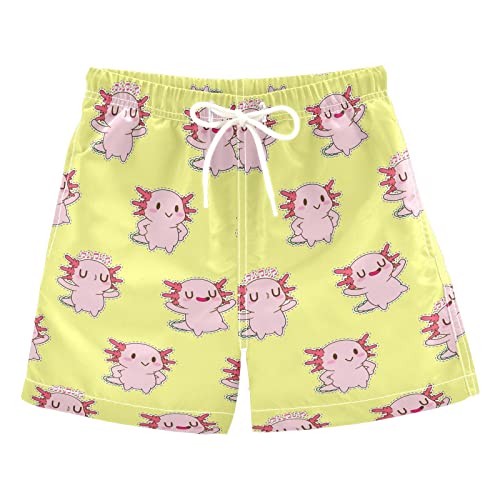 Selerdon Axolotl Funny Boys Swim Trunks Toddler Boy Swim Board Shorts Swimwear Kids Beach Swimsuit Bathing Suits Multi