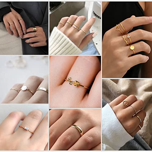 Ìf Me 24 Pcs Gold Vintage Knuckle Rings Set For Women Girls, Boho Dainty Stackable Midi Finger Rings, Snake Butterfly Signet Adjustable Ring Pack Jewelry Gifts. (Gold-2) #TOP4