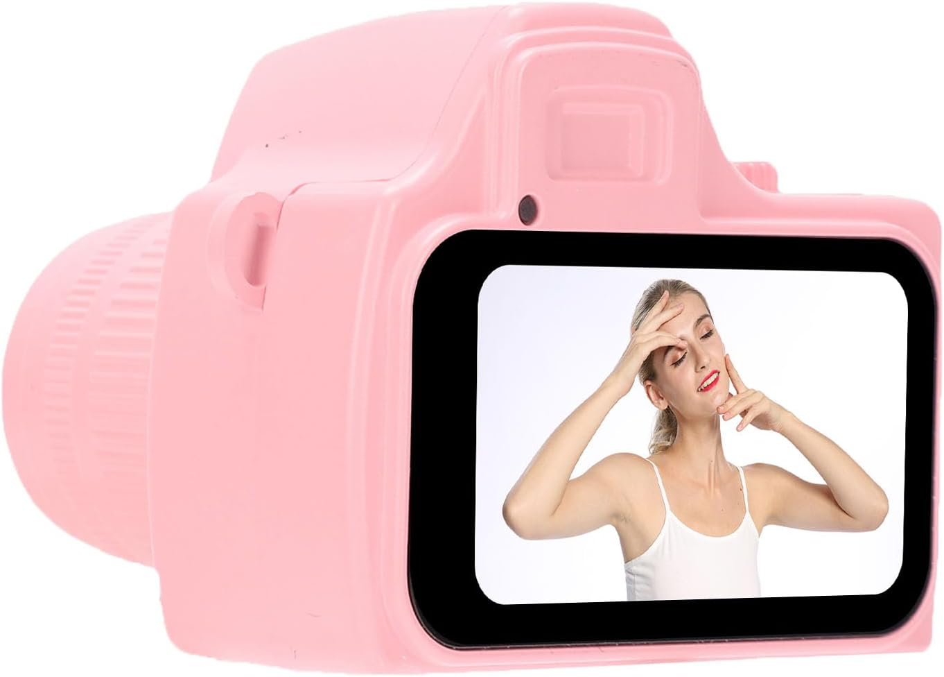 MiniCamera, Tiny Keychain Digital Camera 2K 2560x1440P with 1.47 Inch LCD Screen, Retro Miniature Camera for Kids Teens Adults, PortablePocket Video for Travel Vlog Daily (Pink)