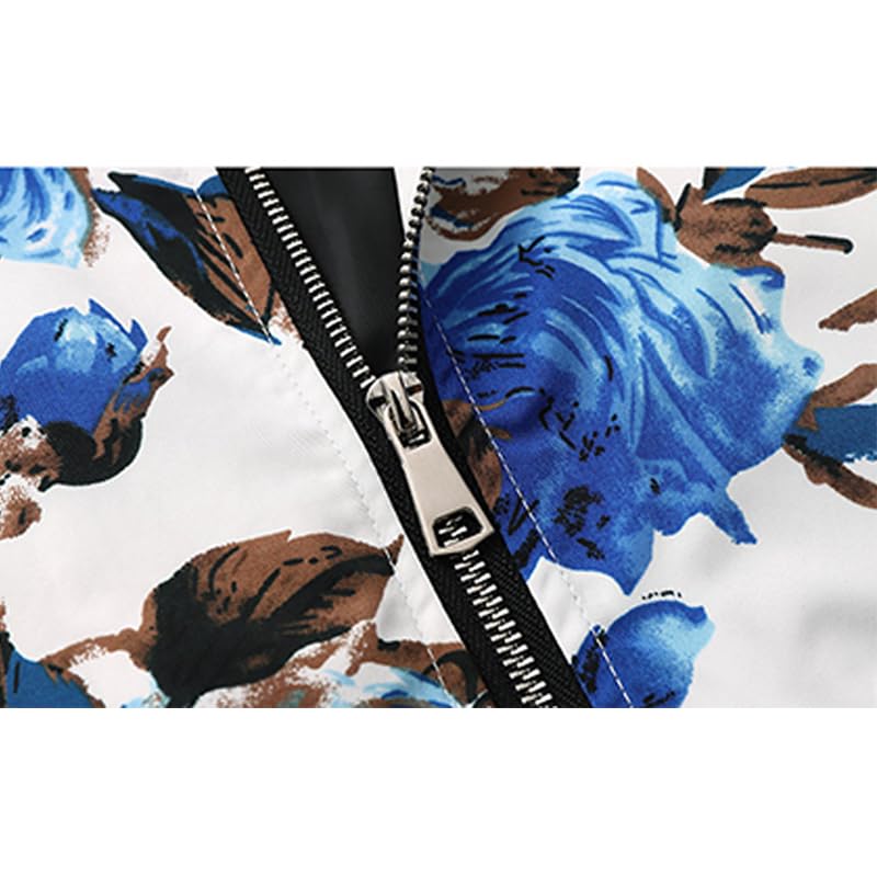 Image of HENGAO Men's Stylish Floral Bomber Jacket