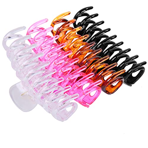 HH&LL 4pcs Large Hair Claw Clips, 4.3inches Nonslip Strong Hold Clip for Thick Hair (Shiny)