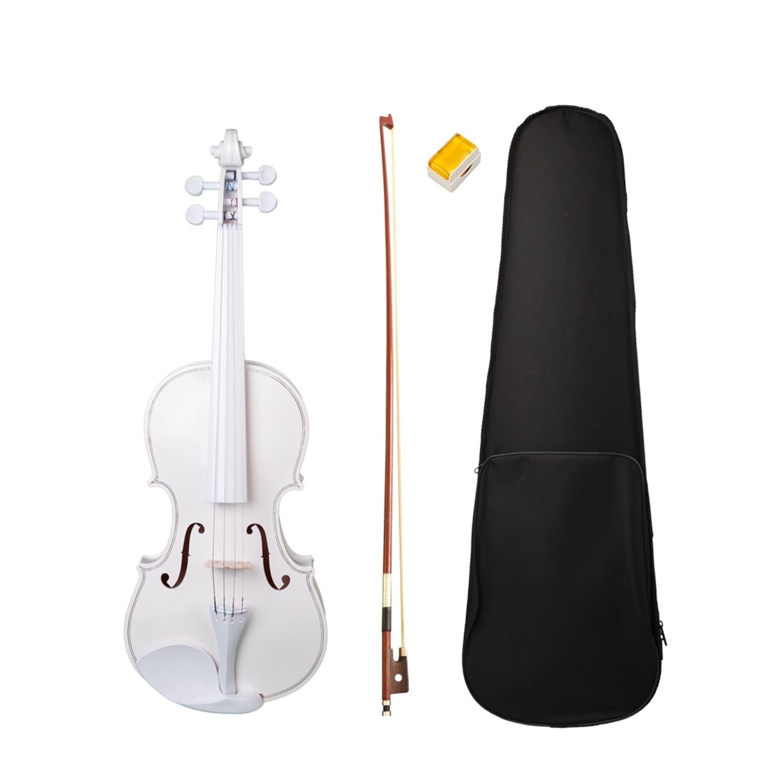 Violines Violín De Estudiante 4/4 Violín De Tamaño Completo Juego De Violín Blanco Niños Principiantes Uso 4/4 Violín De Estudiante con Arco De Estuche