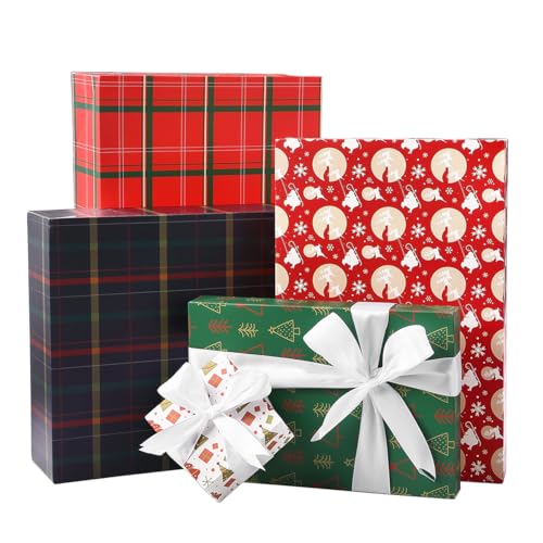 NUJOVI 13 Piece Christmas Gift Boxes for Presents - Premium Assorted Gift Boxes with Lids and with 4-inch Deep Robe Boxes - Large Boxes for Wrapping Gifts, Shirt, Robe, Lingerie, Clothing and Small – Image 6